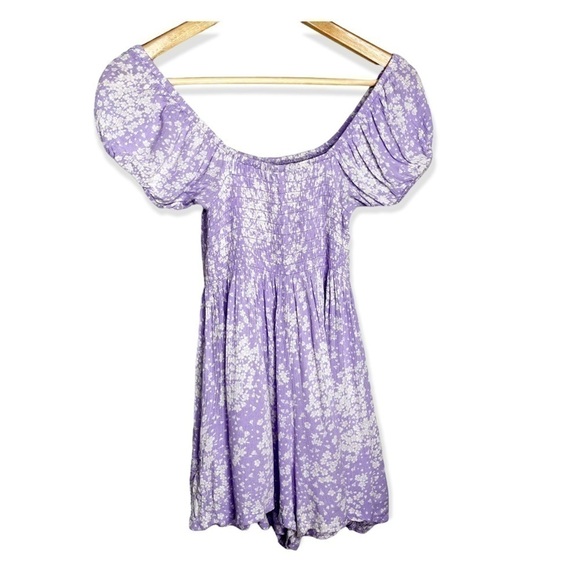 SKY AND SPARROW ditsy Floral smoked pig sleeve Romper Jumpshort Sz S - Picture 4 of 9